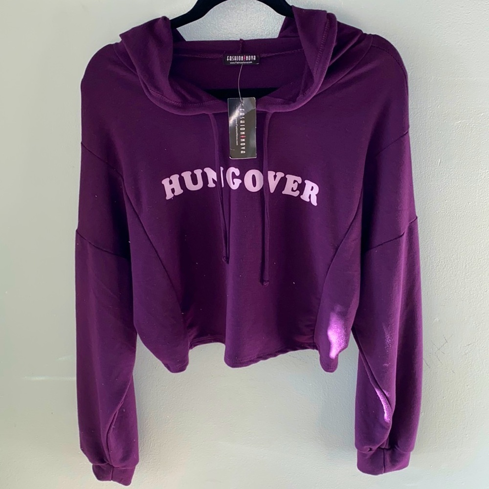 Hungover Cropped Hoodie. Size L